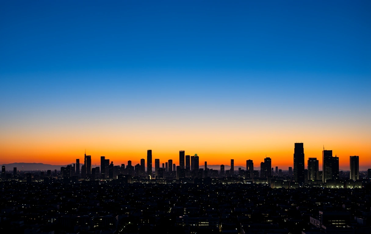 Panorama urbano de la Ciudad de México al atardecer